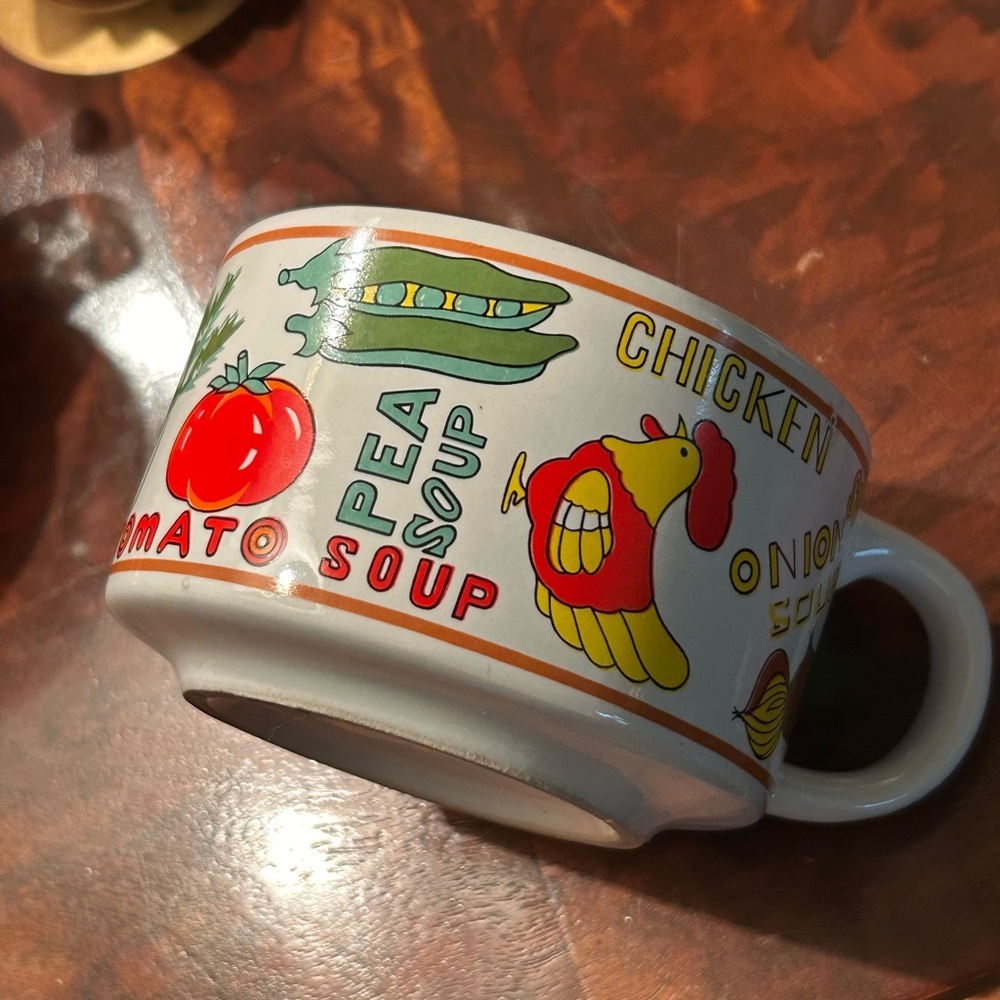 Vintage Pop Art Stoneware Soup Mug